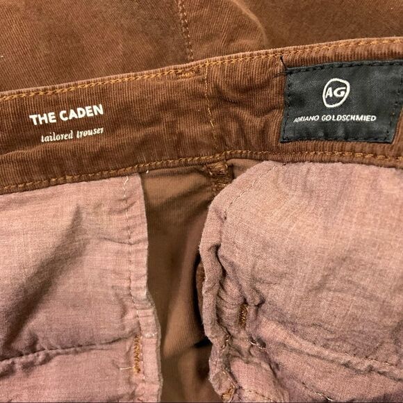 AG Adriano Goldschmied Caden Corduroy Trouser in Dark Walnut - Picture 10 of 13
